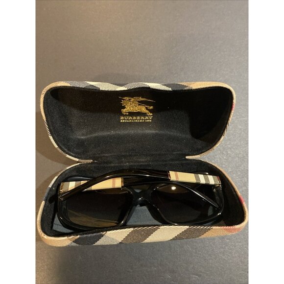 Burberry B 4173 Sunglasses 3001/11 58-15 135 2N Polished Black Plaid/Gradient - Picture 2 of 11